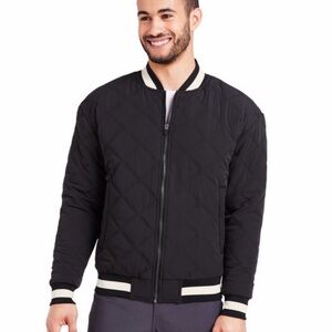Unisex Glyder Black Quilted Bomber Jacket